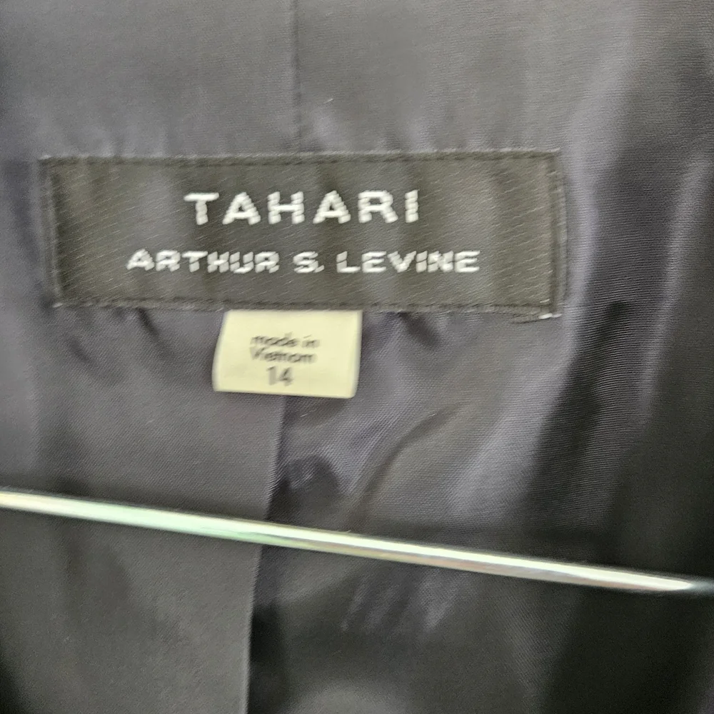 Tahari Navy Blazer with Gold Accent Buttons - Picture 4 of 9